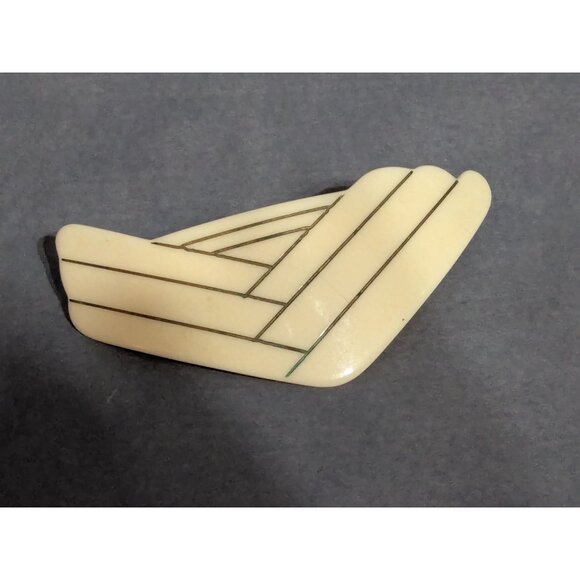 Frank Lloyd Wright Style Hair Barrette Vintage 4 in Long w/flaw - Picture 1 of 3